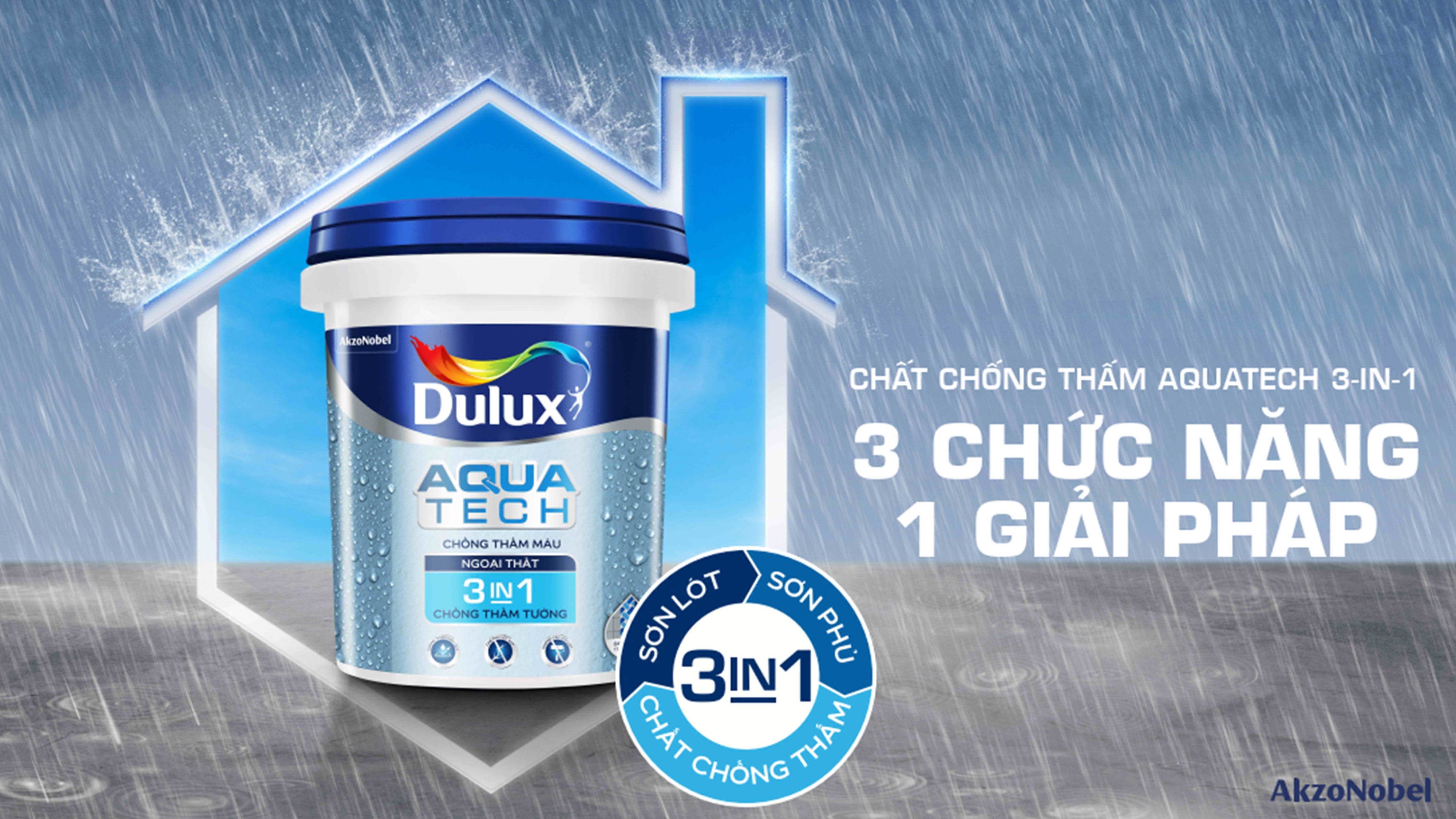 Chất chống thấm màu Dulux Aquatech 3in1